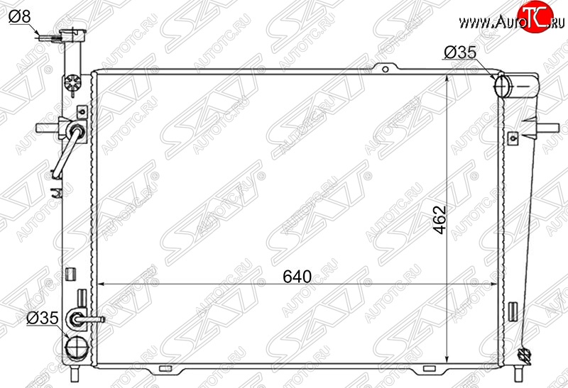 5 399 р. Радиатор двигателя (трубчатый, 2.0/2.7, МКПП/АКПП) SAT Hyundai Tucson JM (2004-2010)  с доставкой в г. Санкт‑Петербург