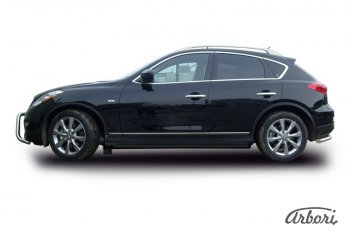 Защита заднего бампера Arbori (черная, 1 труба d57 mm). INFINITI EX35 J50 (2007-2013)