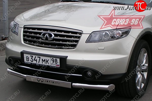 28 394 р. Защита переднего бампера одинарная (Европа) Souz-96 (d76) INFINITI FX45 S50 дорестайлинг (2002-2005)  с доставкой в г. Санкт‑Петербург