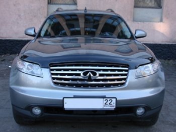 2 879 р. Дефлектор капота SIM INFINITI FX35 S50 дорестайлинг (2002-2005)  с доставкой в г. Санкт‑Петербург. Увеличить фотографию 2