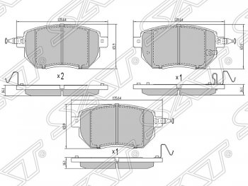 1 429 р. Колодки тормозные SAT (передние)  INFINITI FX35 ( S50,  S51) - FX50  S51  с доставкой в г. Санкт‑Петербург. Увеличить фотографию 1