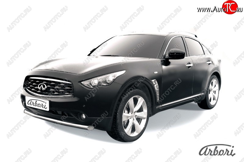 4 999 р. Защита переднего бампера Arbori (нержавейка, 1 труба d76 mm). INFINITI FX35 S51 дорестайлинг (2008-2011)  с доставкой в г. Санкт‑Петербург