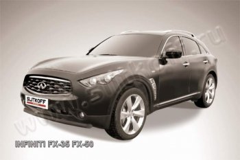 12 799 р. Защита переднего бампера из трубы d76 Slitkoff INFINITI FX35 S51 дорестайлинг (2008-2011) (Цвет: серебристый)  с доставкой в г. Санкт‑Петербург. Увеличить фотографию 1