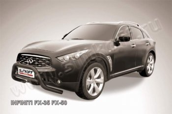 26 999 р. Кенгурятник d76 низкий  INFINITI FX35  S51 - FX50  S51 (Цвет: серебристый)  с доставкой в г. Санкт‑Петербург. Увеличить фотографию 1