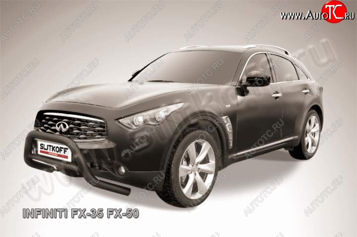 26 999 р. Кенгурятник d76 низкий INFINITI FX35 S51 дорестайлинг (2008-2011) (Цвет: серебристый)  с доставкой в г. Санкт‑Петербург