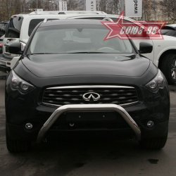 25 019 р. Защита переднего бампера Souz-96 (d76) INFINITI FX35 S51 дорестайлинг (2008-2011)  с доставкой в г. Санкт‑Петербург. Увеличить фотографию 2