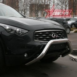 25 019 р. Защита переднего бампера Souz-96 (d76)  INFINITI FX35  S51 - FX50  S51  с доставкой в г. Санкт‑Петербург. Увеличить фотографию 1