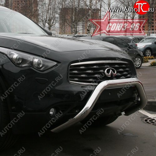 25 019 р. Защита переднего бампера Souz-96 (d76) INFINITI FX35 S51 дорестайлинг (2008-2011)  с доставкой в г. Санкт‑Петербург