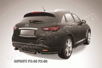 5 499 р. Защита заднего бампера из трубы d57 Slitkoff (короткая) INFINITI FX50 S51 дорестайлинг (2008-2011) (Цвет: серебристый)  с доставкой в г. Санкт‑Петербург. Увеличить фотографию 1