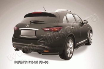 6 599 р. Защита заднего бампера из уголков d57 Slitkoff INFINITI FX50 S51 дорестайлинг (2008-2011) (Цвет: серебристый)  с доставкой в г. Санкт‑Петербург. Увеличить фотографию 1