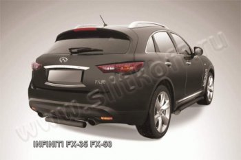 6 599 р. Защита заднего бампера из трубы d76 Slitkoff (короткая) INFINITI FX50 S51 дорестайлинг (2008-2011) (Цвет: серебристый)  с доставкой в г. Санкт‑Петербург. Увеличить фотографию 1