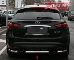 10 799 р. Защита заднего бампера Souz-96 (d76)  INFINITI FX35  S51 - FX50  S51  с доставкой в г. Санкт‑Петербург. Увеличить фотографию 1