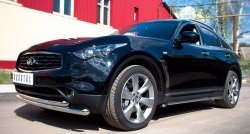 22 399 р. Защита переднего бампера (2 трубыØ63 мм, нержавейка) Russtal INFINITI QX70 S51 (2013-2020)  с доставкой в г. Санкт‑Петербург. Увеличить фотографию 4