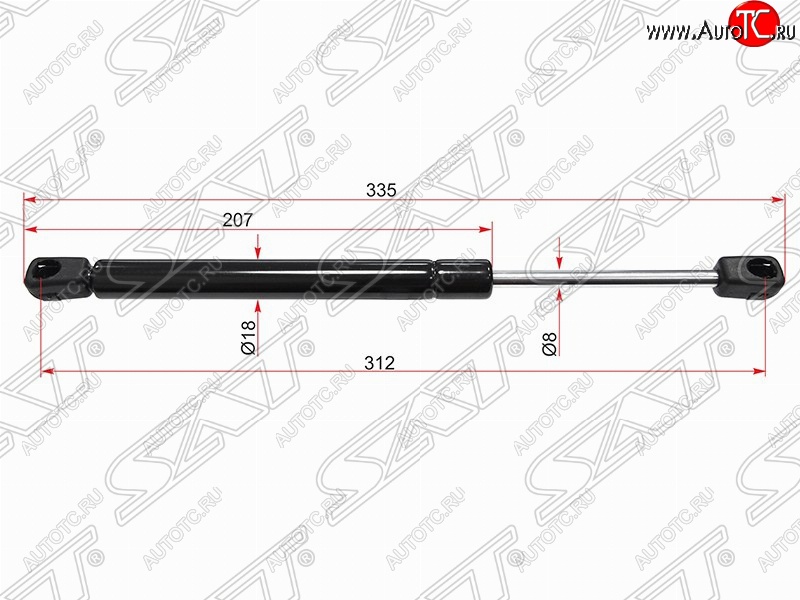 599 р. Газовый упор крышки багажника SAT  INFINITI G35  V35 (2002-2007), Nissan Primera  3 седан (2001-2008), Nissan Skyline  V35 (2001-2007)  с доставкой в г. Санкт‑Петербург