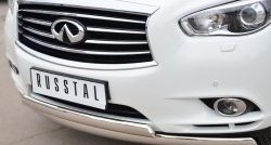 24 999 р. Защита переднего бампера (2 трубыØ75х42 мм, нержавейка) Russtal INFINITI JX35 (2012-2014)  с доставкой в г. Санкт‑Петербург. Увеличить фотографию 2