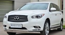 24 999 р. Защита переднего бампера (2 трубыØ75х42 мм, нержавейка) Russtal INFINITI JX35 (2012-2014)  с доставкой в г. Санкт‑Петербург. Увеличить фотографию 4