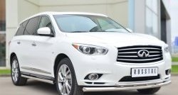 13 849 р. Защита порогов из круглой трубы диаметром 63 мм Russtal INFINITI JX35 (2012-2014) (Защита порогов с со скосами на торцах (вариант 1))  с доставкой в г. Санкт‑Петербург. Увеличить фотографию 5