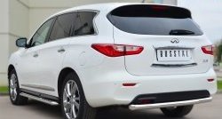 14 999 р. Одинарная защита заднего бампера из трубы диаметром 63 мм SLITKOFF INFINITI JX35 (2012-2014)  с доставкой в г. Санкт‑Петербург. Увеличить фотографию 4