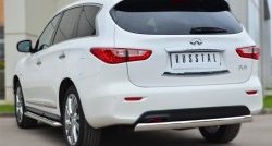 16 849 р. Защита заднего бампера (Ø75x42 мм, нержавейка) Russtal INFINITI JX35 (2012-2014)  с доставкой в г. Санкт‑Петербург. Увеличить фотографию 4