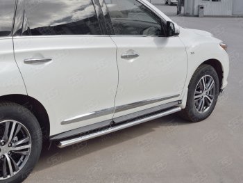 30 649 р. Порожки для ног (труба Ø75х42 овал с проступью) Russtal  INFINITI QX60  L50 (2016-2021) рестайлинг  с доставкой в г. Санкт‑Петербург. Увеличить фотографию 3