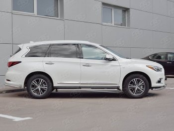 20 749 р. Широкая защита порогов с трубой диаметром 42 мм Russtal v1 INFINITI QX60 L50 рестайлинг (2016-2021)  с доставкой в г. Санкт‑Петербург. Увеличить фотографию 3