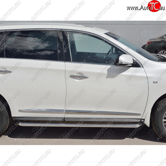 27 699 р. Широкая защита порогов с трубой диаметром 42 мм Russtal v3 INFINITI QX60 L50 рестайлинг (2016-2021)  с доставкой в г. Санкт‑Петербург