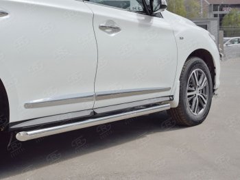 14 849 р. Защита порогов (Ø63 мм) Russtal  INFINITI QX60  L50 (2016-2021) рестайлинг (срез на торцах 45°)  с доставкой в г. Санкт‑Петербург. Увеличить фотографию 1