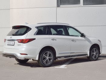 14 999 р. Защита заднего бампера (Ø63 мм волна, нержавейка) Russtal INFINITI QX60 L50 рестайлинг (2016-2021)  с доставкой в г. Санкт‑Петербург. Увеличить фотографию 2