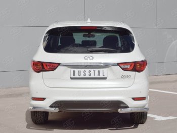 10 649 р. Защита заднего бампера (Ø63 мм уголки, нержавейка) Russtal INFINITI QX60 L50 рестайлинг (2016-2021)  с доставкой в г. Санкт‑Петербург. Увеличить фотографию 2