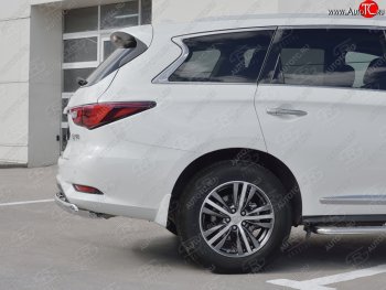 17 749 р. Защита заднего бампера (Ø75x42 мм, нержавейка) Russtal INFINITI QX60 L50 рестайлинг (2016-2021)  с доставкой в г. Санкт‑Петербург. Увеличить фотографию 2