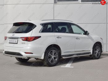 17 749 р. Защита заднего бампера (Ø75x42 мм, нержавейка) Russtal INFINITI QX60 L50 рестайлинг (2016-2021)  с доставкой в г. Санкт‑Петербург. Увеличить фотографию 1