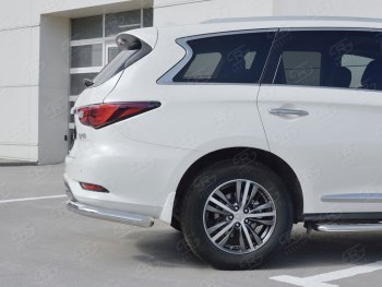 18 699 р. Защита заднего бампера (Ø76 мм уголки, нержавейка) Russtal INFINITI QX60 L50 рестайлинг (2016-2021)  с доставкой в г. Санкт‑Петербург. Увеличить фотографию 2