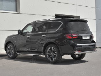 15 999 р. Защита заднего бампера (Ø75х42 мм, нержавейка) Russtal INFINITI QX80 Z62 2-ой рестайлинг (2018-2024)  с доставкой в г. Санкт‑Петербург. Увеличить фотографию 2