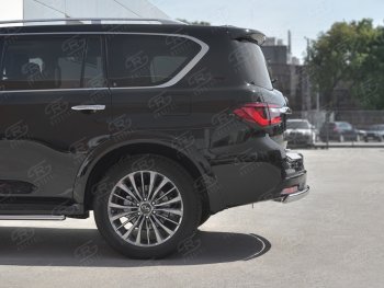 15 999 р. Защита заднего бампера (Ø75х42 мм, нержавейка) Russtal INFINITI QX80 Z62 2-ой рестайлинг (2018-2024)  с доставкой в г. Санкт‑Петербург. Увеличить фотографию 3