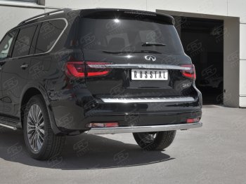 15 999 р. Защита заднего бампера (Ø75х42 мм, нержавейка) Russtal INFINITI QX80 Z62 2-ой рестайлинг (2018-2024)  с доставкой в г. Санкт‑Петербург. Увеличить фотографию 4