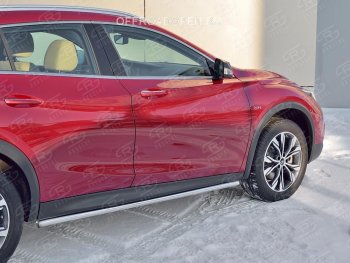 Защита порогов (Ø42 мм) Russtal INFINITI QX30 H15E (2016-2020)  (Вариант 3 (круглые торцы под 90°))