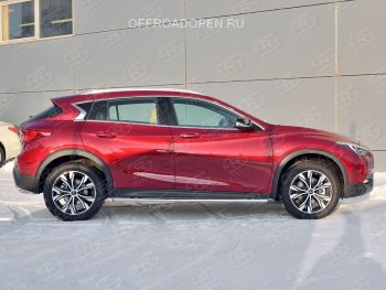 20 849 р. Защита порогов (Ø63 мм) SLITKOFF  INFINITI QX30  H15E (2016-2020) (Вариант 2 (пластиковые заглушки))  с доставкой в г. Санкт‑Петербург. Увеличить фотографию 3