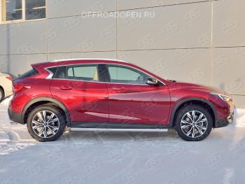 21 999 р. Защита порогов (Ø63 мм) SLITKOFF  INFINITI QX30  H15E (2016-2020) (Вариант 3 (круглые торцы под 90°))  с доставкой в г. Санкт‑Петербург. Увеличить фотографию 4