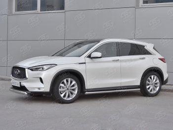 15 649 р. Защита переднего бампера (Ø75х42 дуга, нержавейка) Russtal INFINITI Qx50 J55 (2017-2022)  с доставкой в г. Санкт‑Петербург. Увеличить фотографию 3