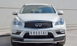 Защита переднего бампера (Ø42 мм, нержавейка) Russtal INFINITI Qx50 (2014-2016)