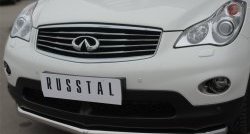 Одинарная защита переднего бампера диаметром 63 мм Russtal INFINITI Qx50 (2014-2016)