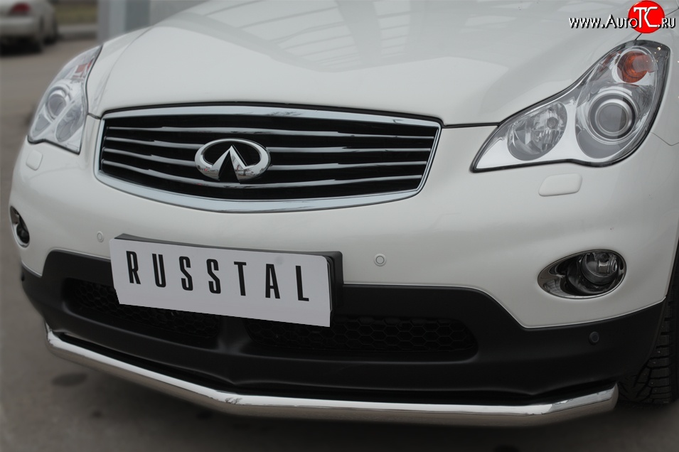 18 499 р. Одинарная защита переднего бампера диаметром 63 мм Russtal INFINITI Qx50 J50 дорестайлинг (2013-2016)  с доставкой в г. Санкт‑Петербург