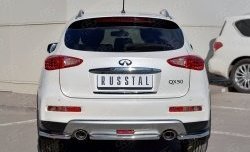 15 499 р. Защита заднего бампера (Ø42 мм, нержавейка) Russtal INFINITI Qx50 J50 дорестайлинг (2013-2016)  с доставкой в г. Санкт‑Петербург. Увеличить фотографию 1