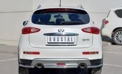 13 299 р. Защита заднего бампера (Ø42 мм уголки, нержавейка) Russtal INFINITI Qx50 J50 рестайлинг (2015-2018)  с доставкой в г. Санкт‑Петербург. Увеличить фотографию 1