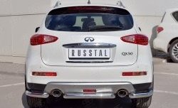 Защита заднего бампера (Ø63 мм, нержавейка) Russtal INFINITI (Инфинити) Qx50 (КуХ50) (2014-2016)