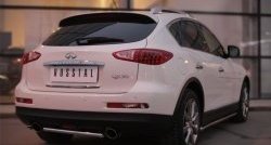 Одинарная защита заднего бампера из короткой трубы диаметром 42 мм Russtal INFINITI Qx50 (2014-2016)