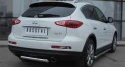 Одинарная защита заднего бампера из короткой трубы диаметром 63 мм Russtal INFINITI Qx50 (2014-2016)