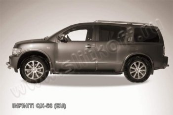 10 449 р. Защита штатного порога d42 Slitkoff  INFINITI QX56  JA60 (2004-2010) дорестайлинг, рестайлинг (Цвет: серебристый)  с доставкой в г. Санкт‑Петербург. Увеличить фотографию 1