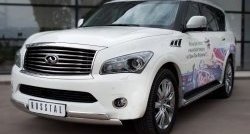 26 399 р. Защита переднего бампера (2 трубыØ76х42 мм, нержавейка) Russtal INFINITI QX56 Z62 (2010-2013)  с доставкой в г. Санкт‑Петербург. Увеличить фотографию 4