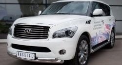 20 749 р. Защита переднего бампера (2 трубыØ76 и 63 мм, нержавейка) SLITKOFF INFINITI QX56 Z62 (2010-2013)  с доставкой в г. Санкт‑Петербург. Увеличить фотографию 4